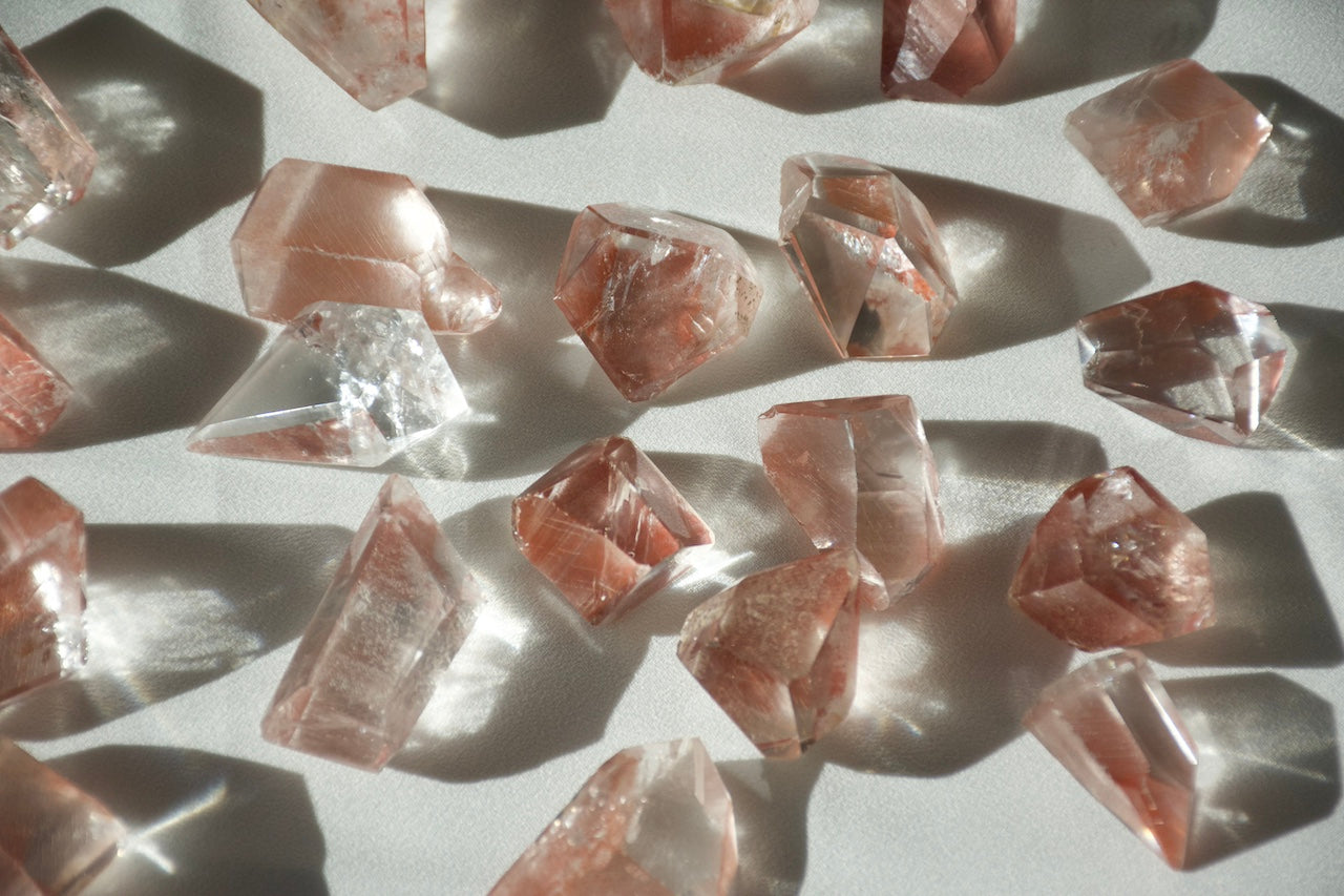Scarlet Lemurian Half Polished Points