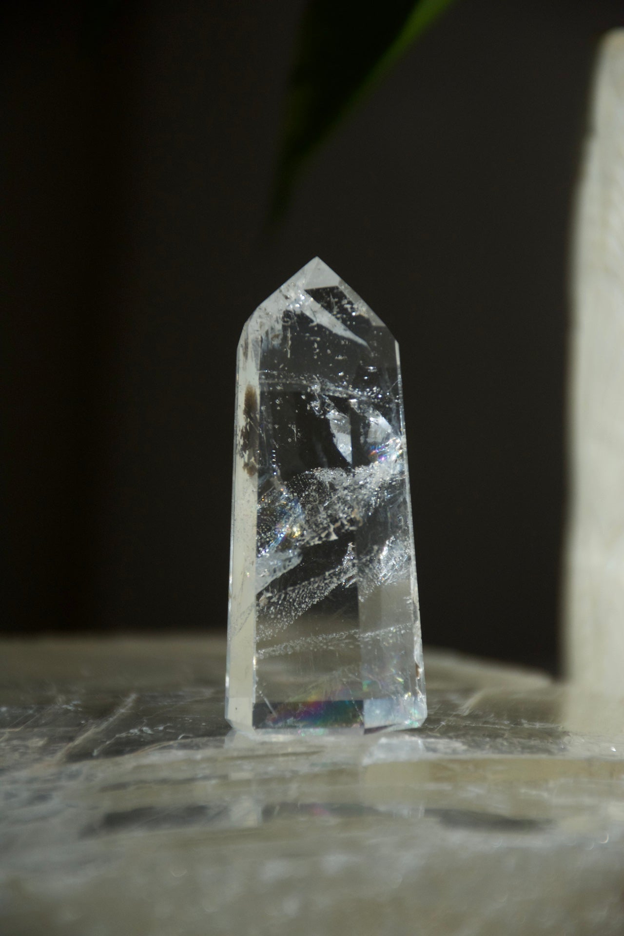 Clear Quartz Tower with Rainbow Inclusion