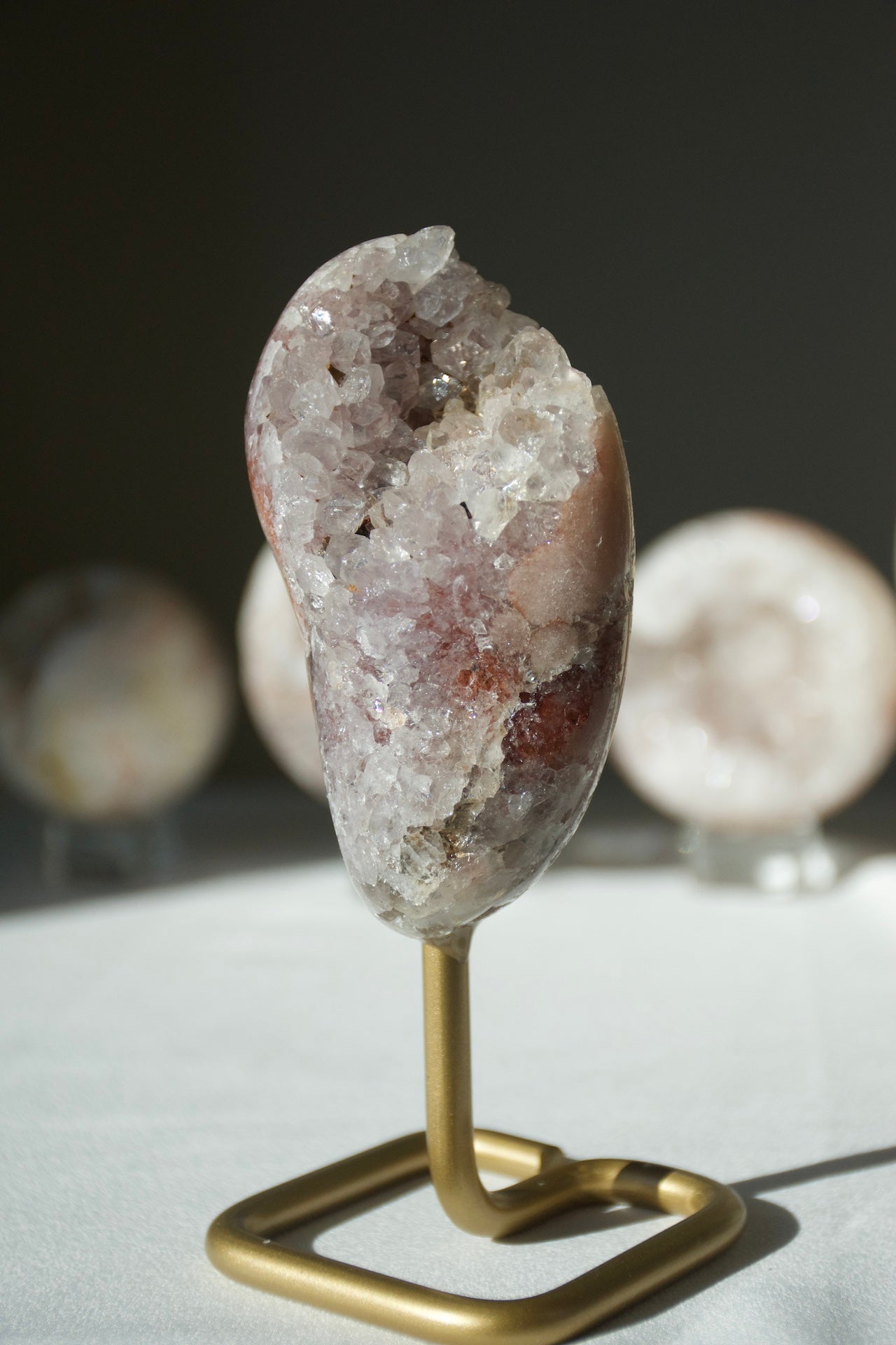 Pink Amethyst Cluster on Stand
