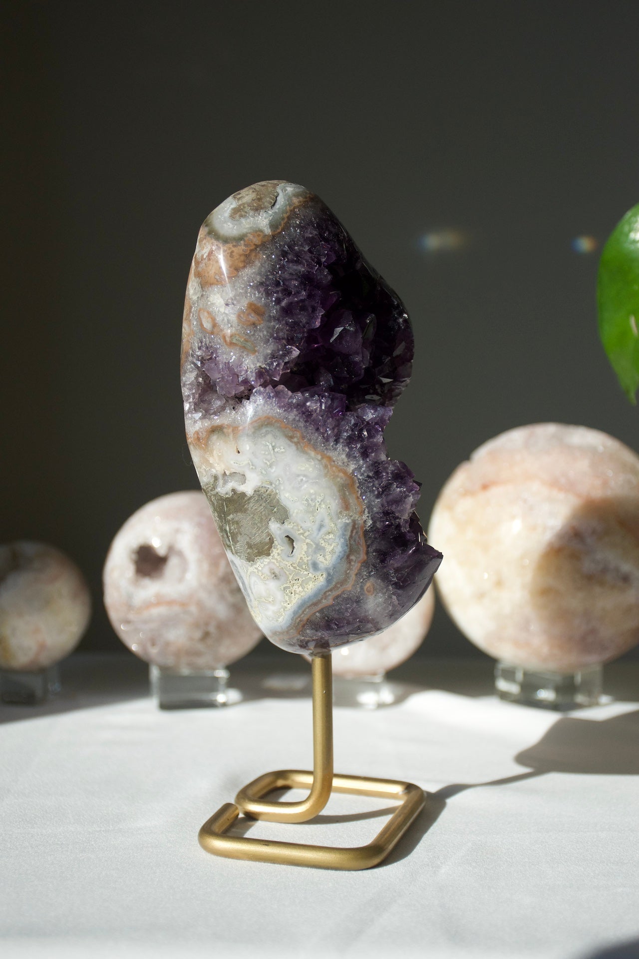 Purple Amethyst Cluster on Stand