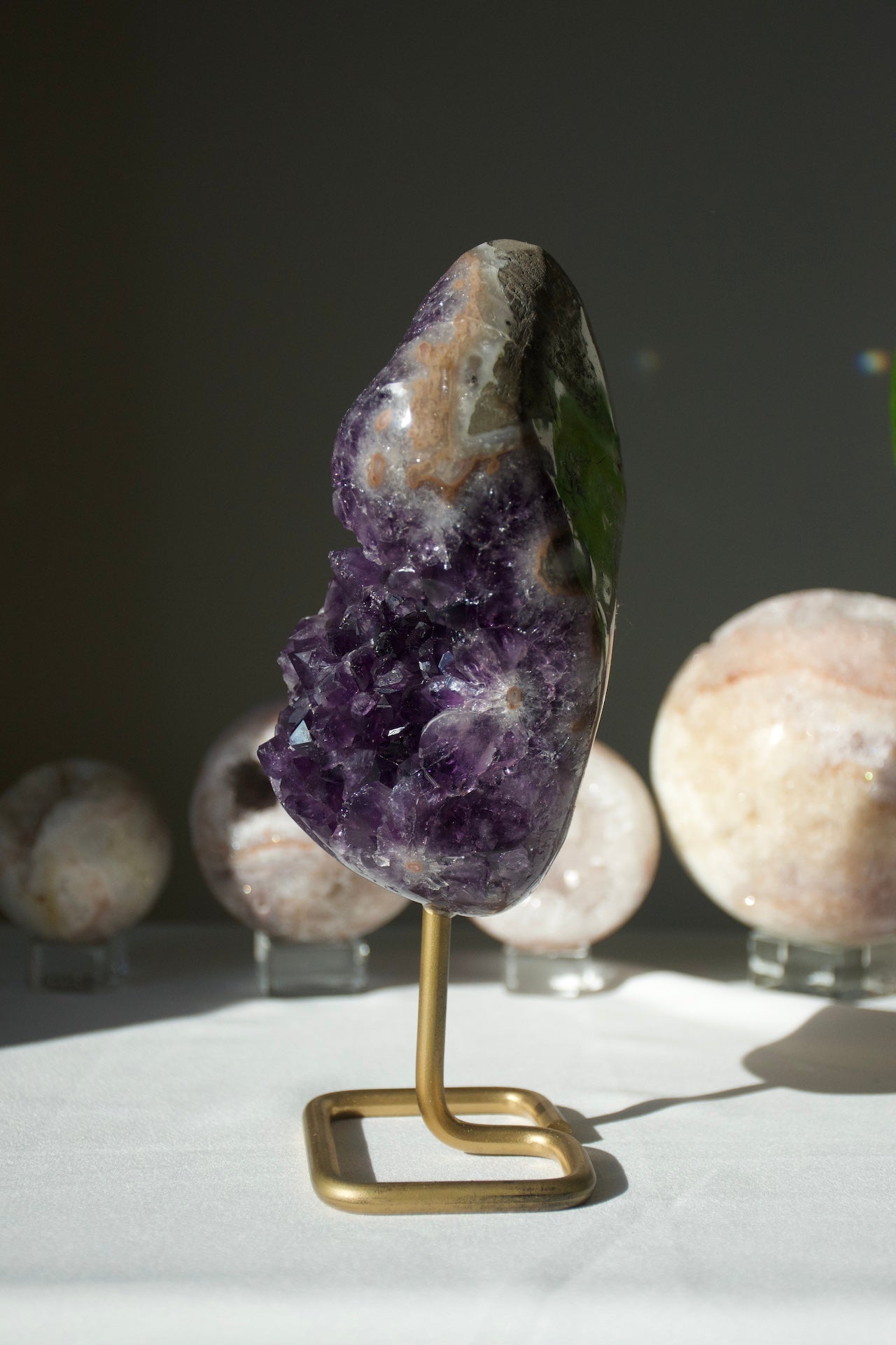 Purple Amethyst Cluster on Stand