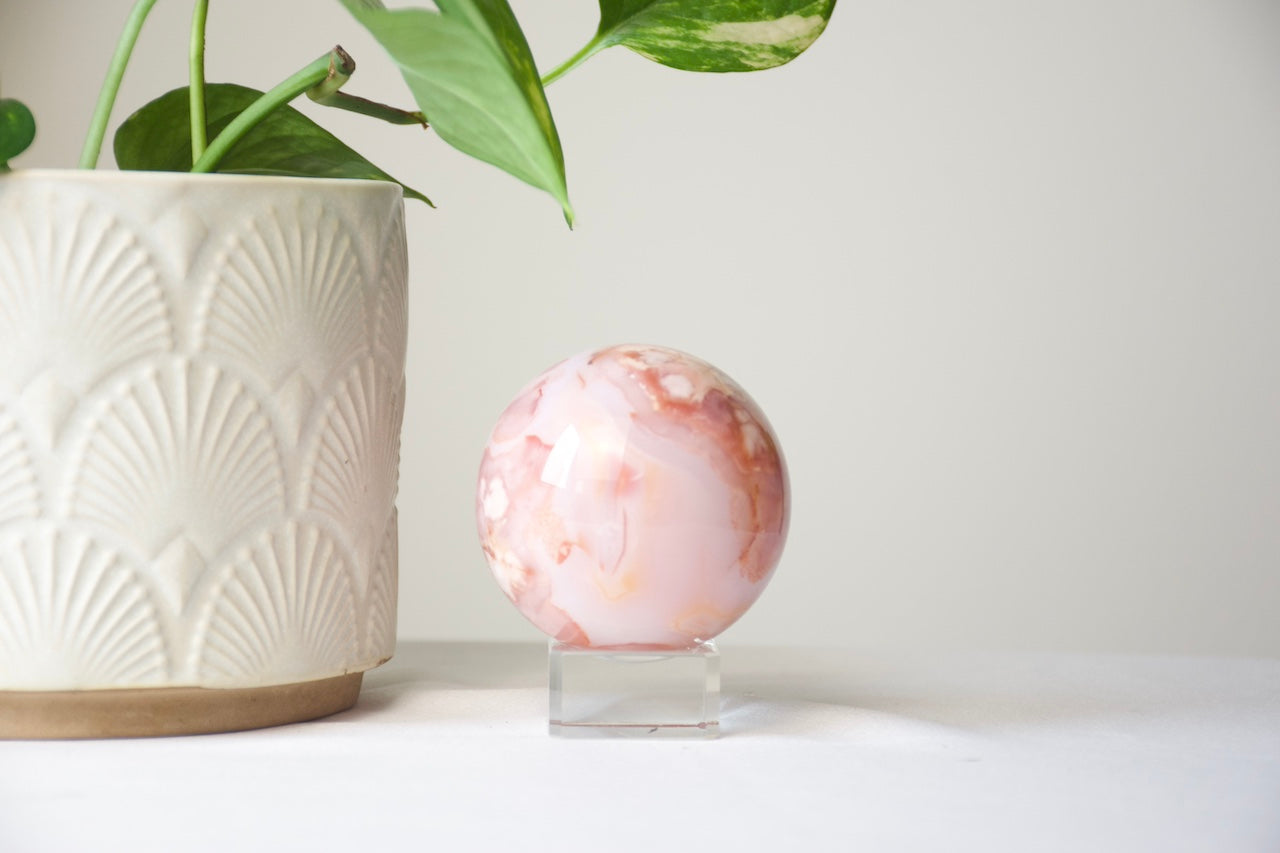 (Carnelian Flower Agate Sphere (large)