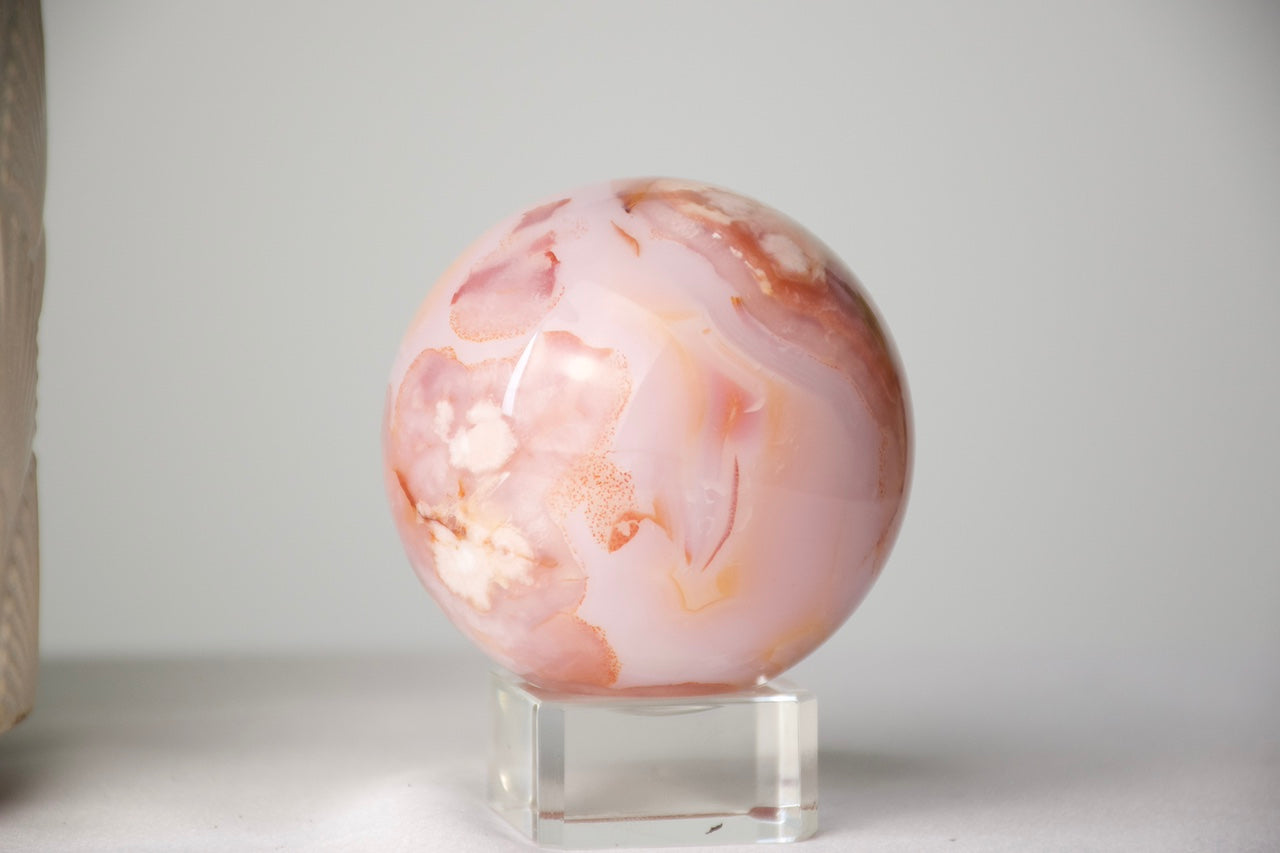 (Carnelian Flower Agate Sphere (large)