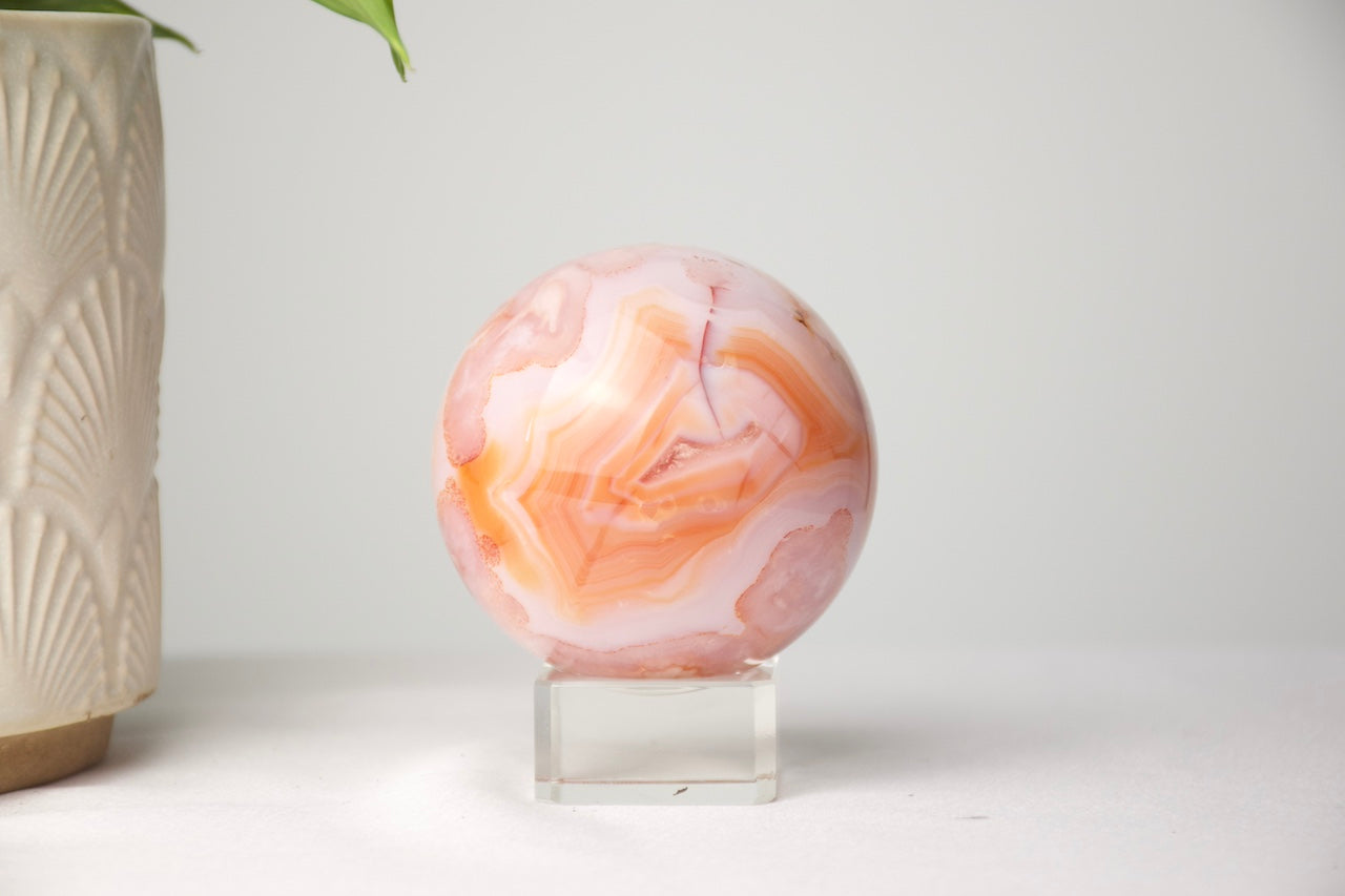 (Carnelian Flower Agate Sphere (large)