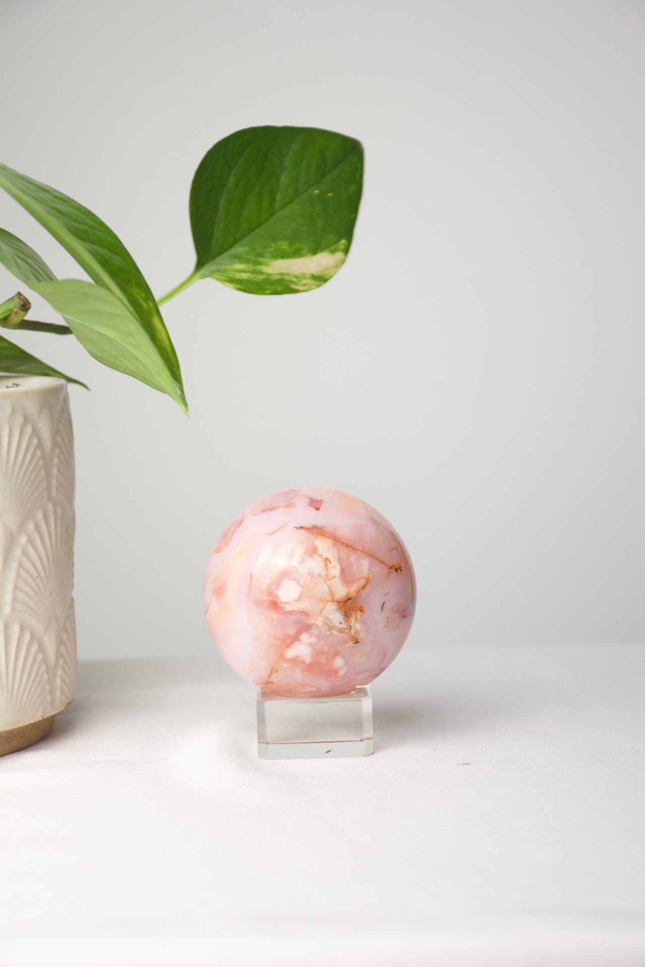 (Carnelian Flower Agate Sphere (large)