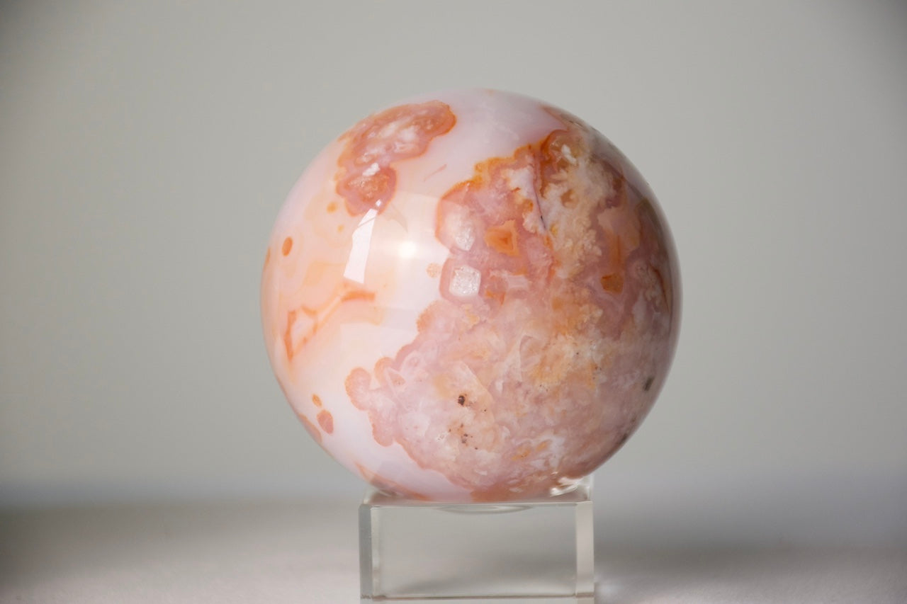 Carnelian Flower Agate Sphere (medium)