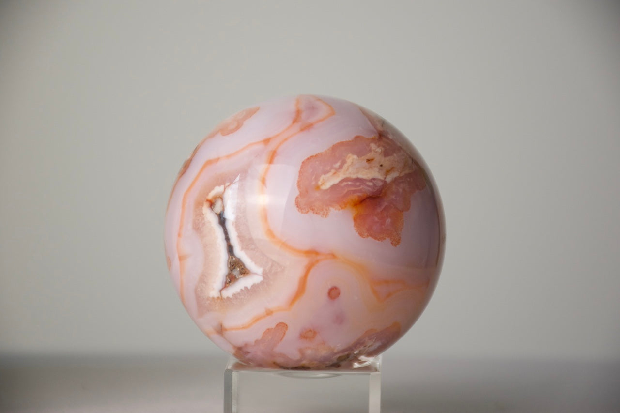 Carnelian Flower Agate Sphere (medium)