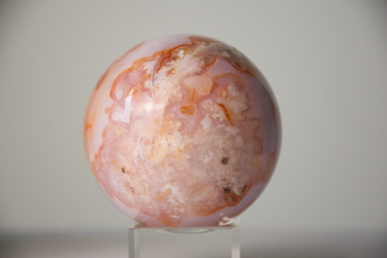 Carnelian Flower Agate Sphere (medium)
