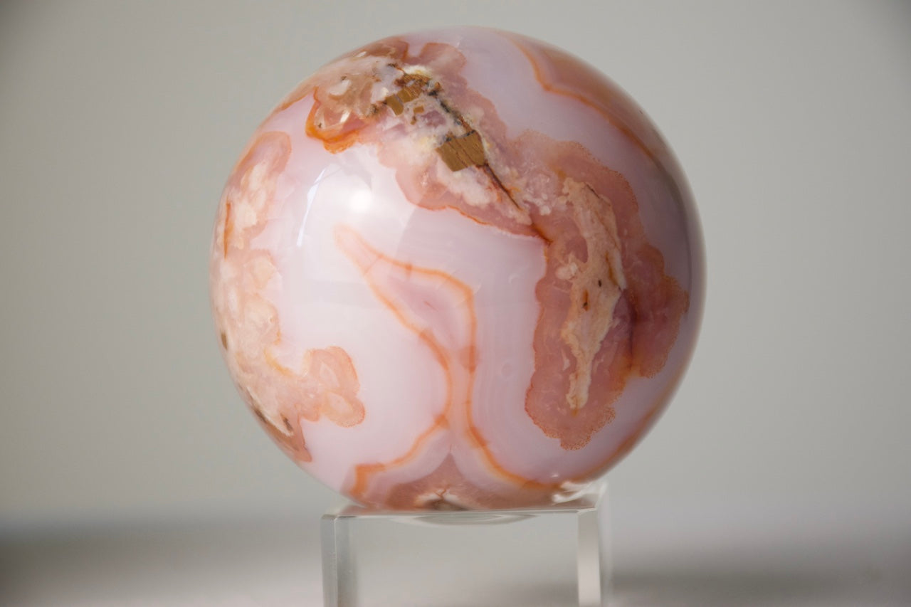 Carnelian Flower Agate Sphere (medium)