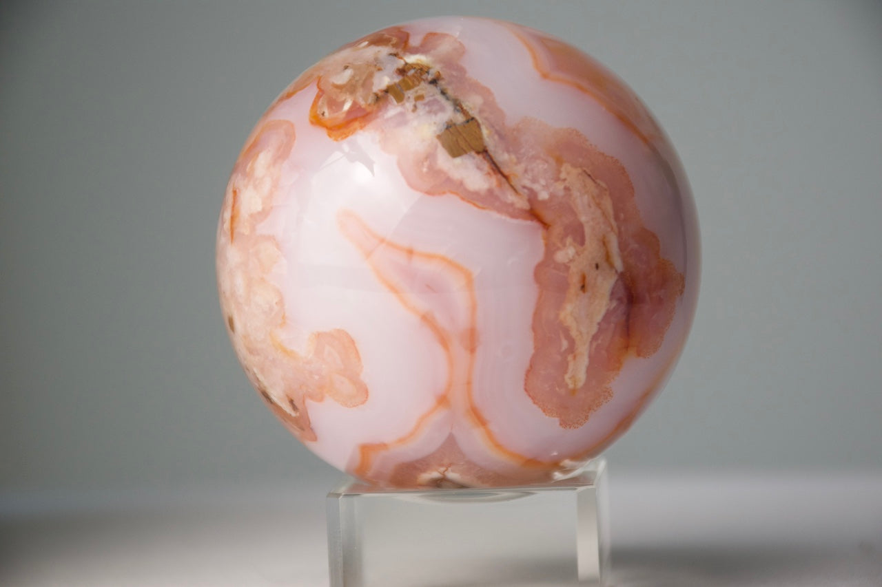 Carnelian Flower Agate Sphere (medium)