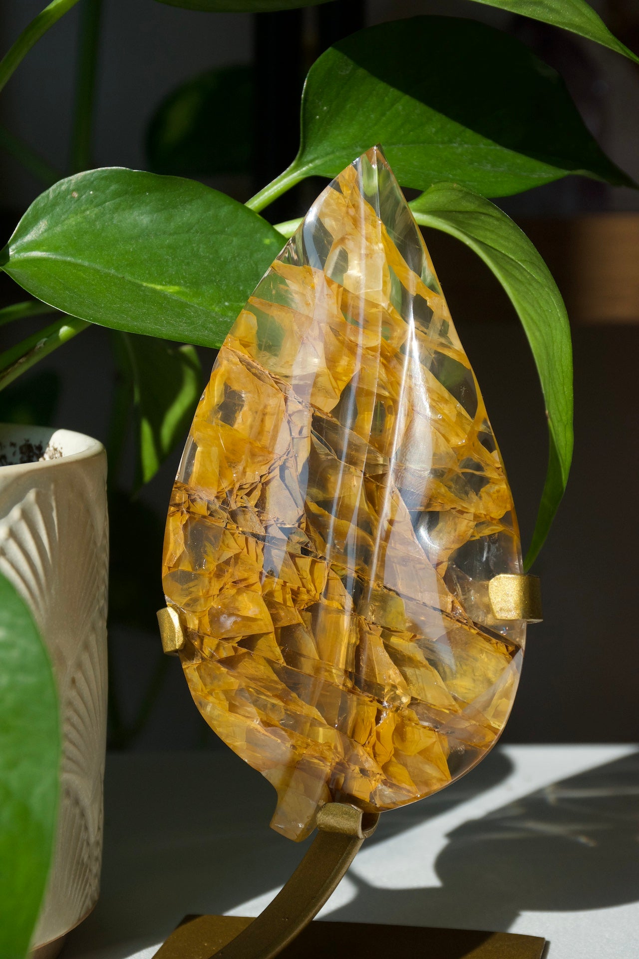 Golden Healer (Hematoid) Quartz Leaf