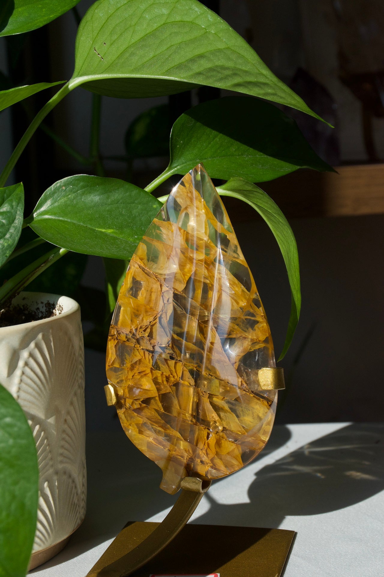 Golden Healer (Hematoid) Quartz Leaf