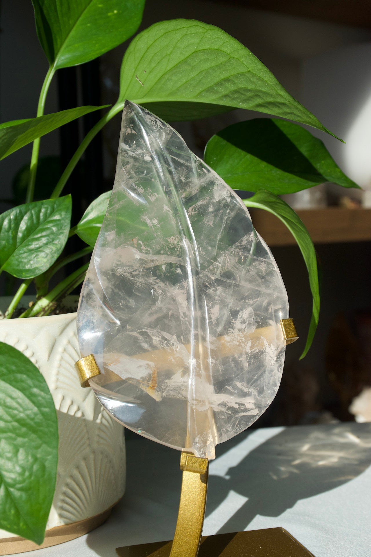 Rose Quartz Leaf