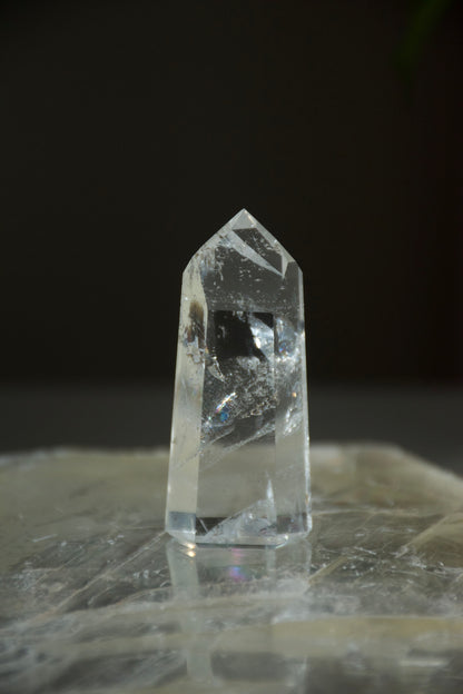 Clear Quartz Tower with Rainbow Inclusion