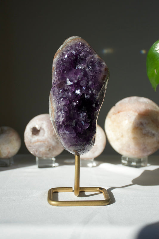 Purple Amethyst Cluster on Stand