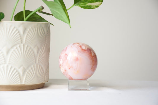 (Carnelian Flower Agate Sphere (large)