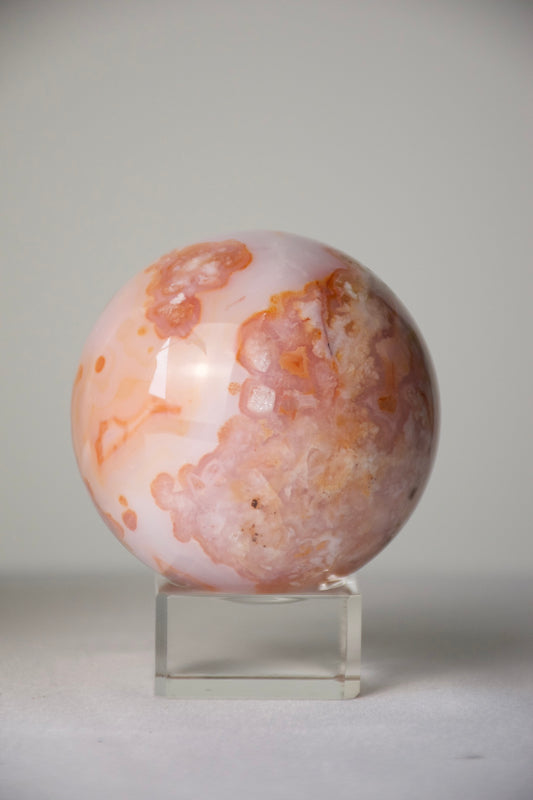 Carnelian Flower Agate Sphere (medium)