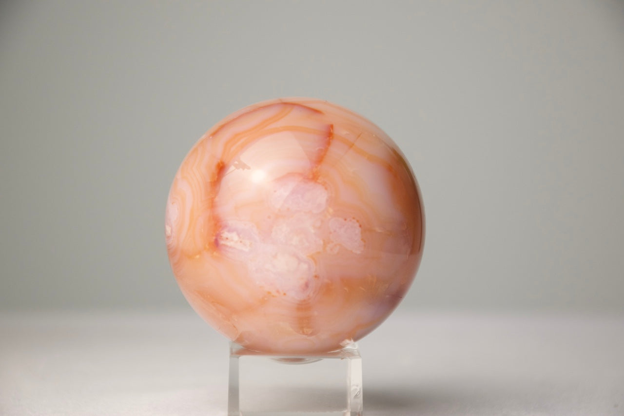 Carnelian Flower Agate Sphere (small)