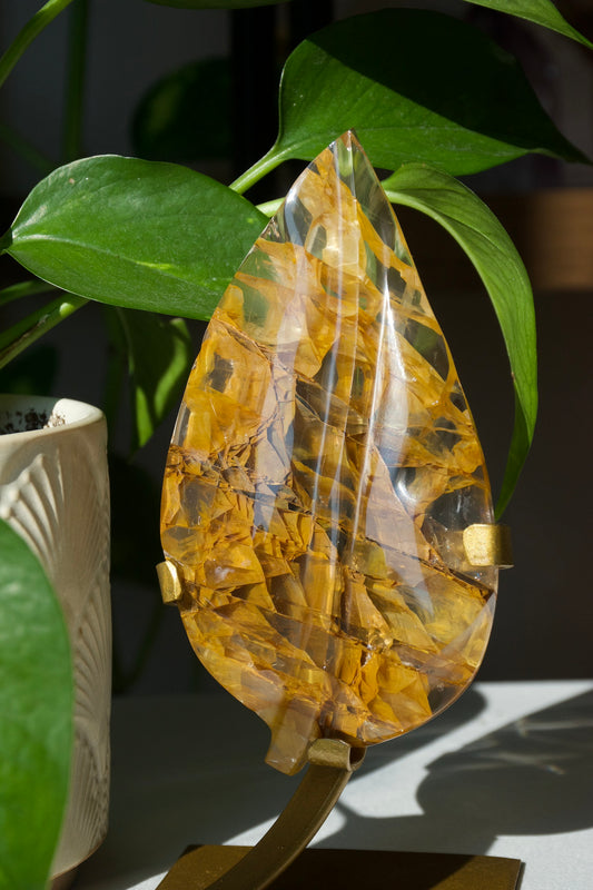 Golden Healer (Hematoid) Quartz Leaf